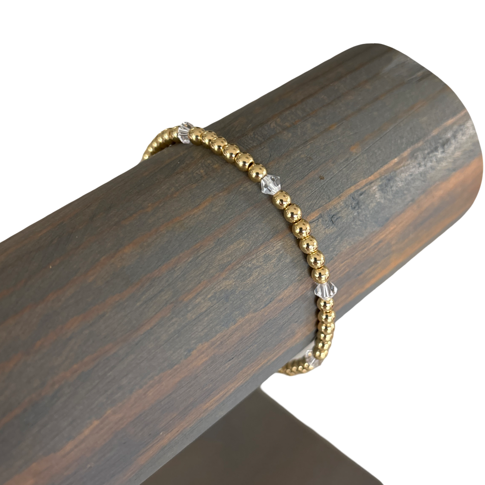 Timeless 3mm beaded bracelet with clear crystal beads