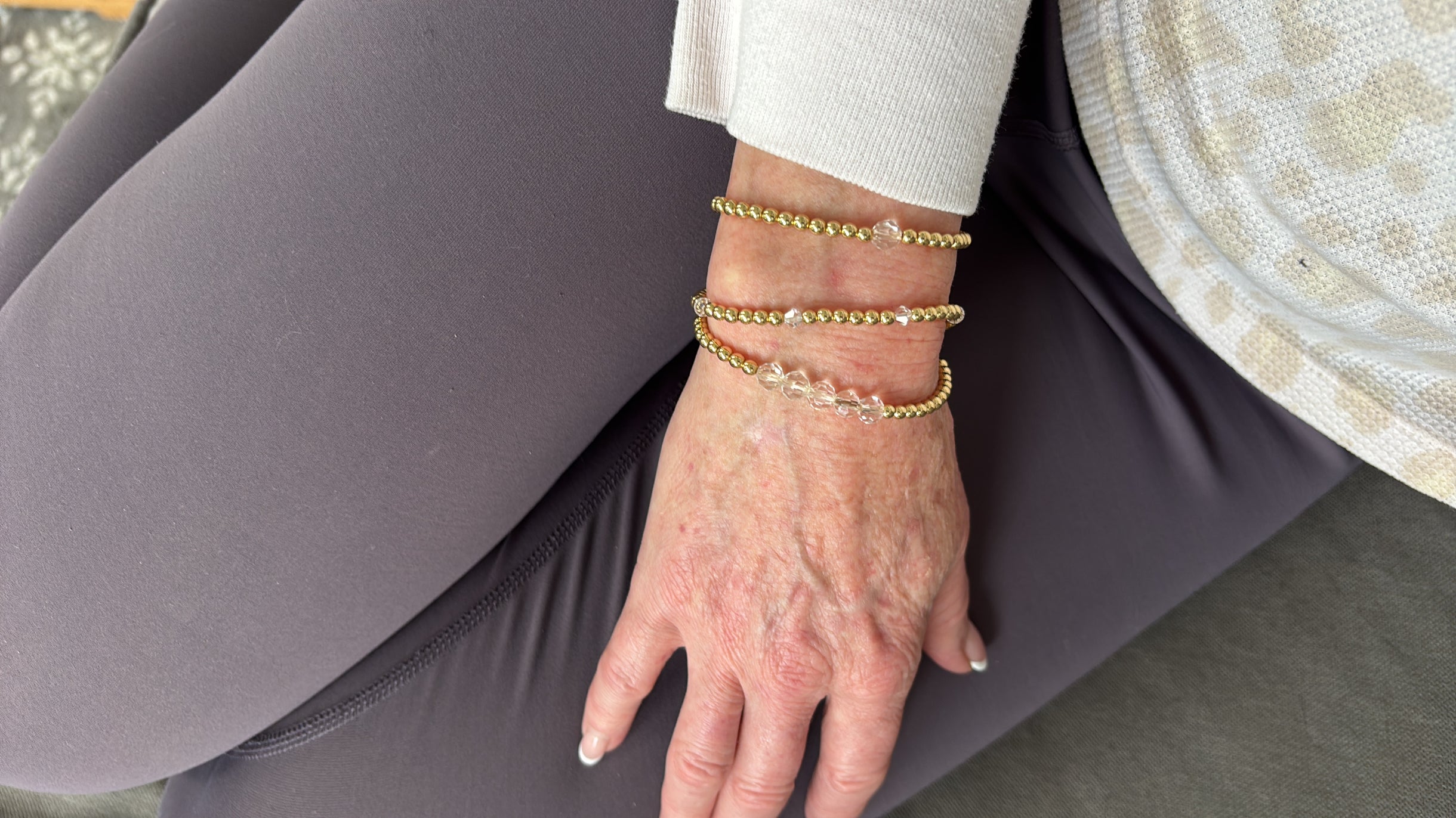 Timeless 3mm beaded bracelet with clear crystal beads
