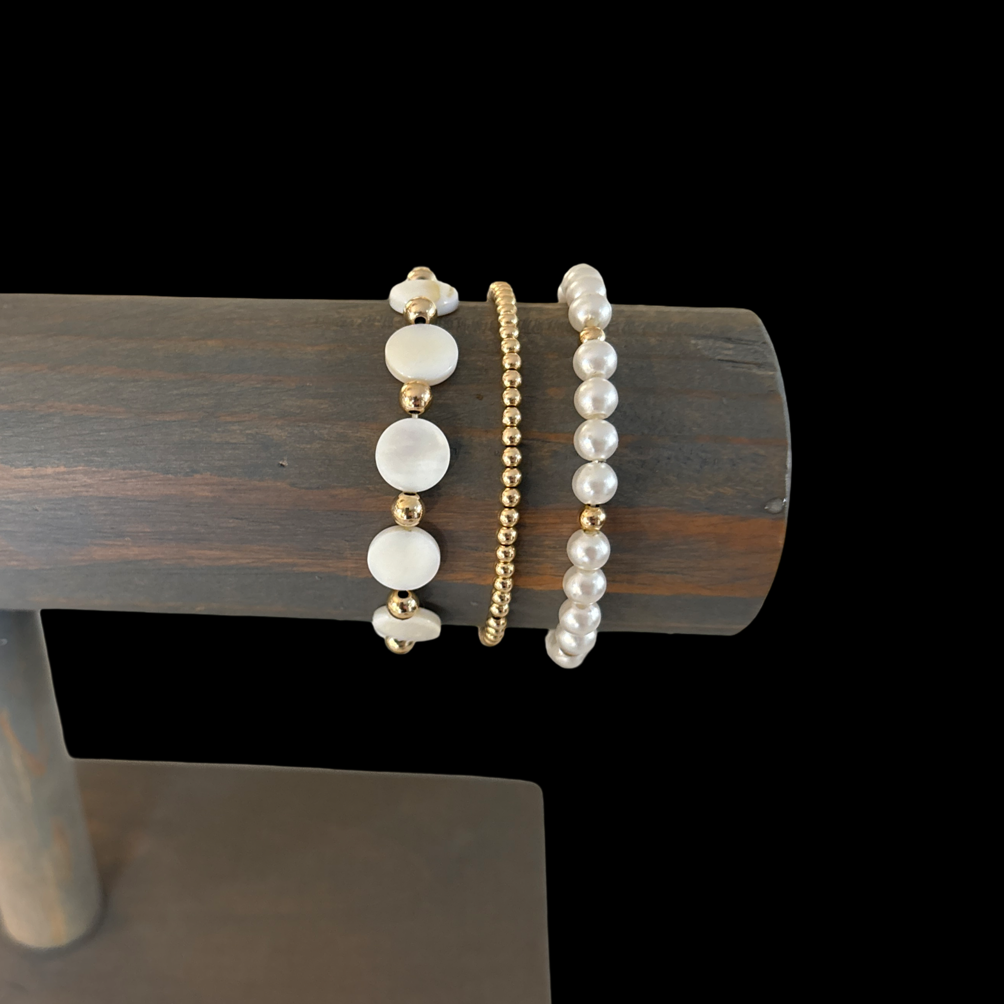 Statement 12mm white round shell bead accent 5mm gold filled beads