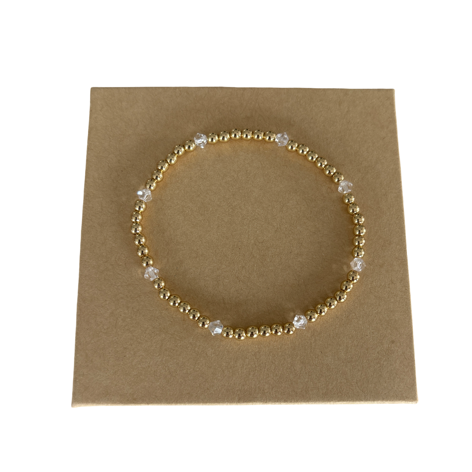 Timeless 3mm beaded bracelet with clear crystal beads
