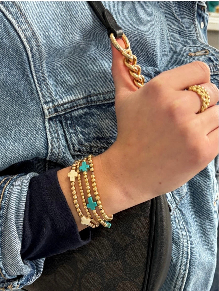 Statement 3mm 14k gold filled Cross bracelet