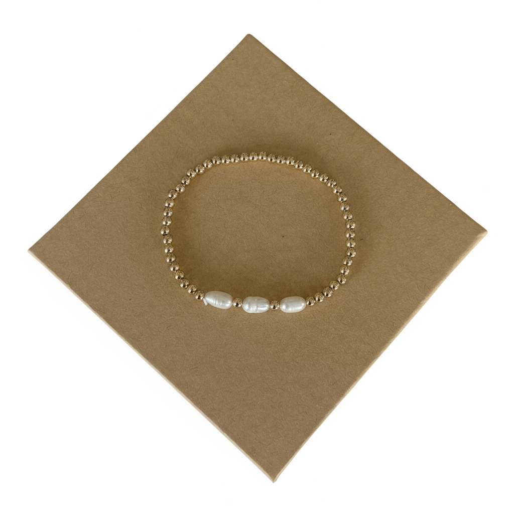 Timeless 3mm bracelet with baroque pearls
