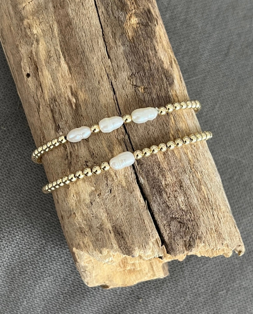 Timeless 3mm bracelet with baroque pearls
