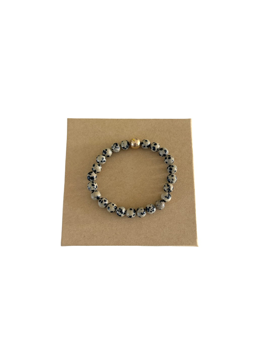 Statement 6mm dalmatian jasper gemstone bead accent 5 mm 14k gold filled bead