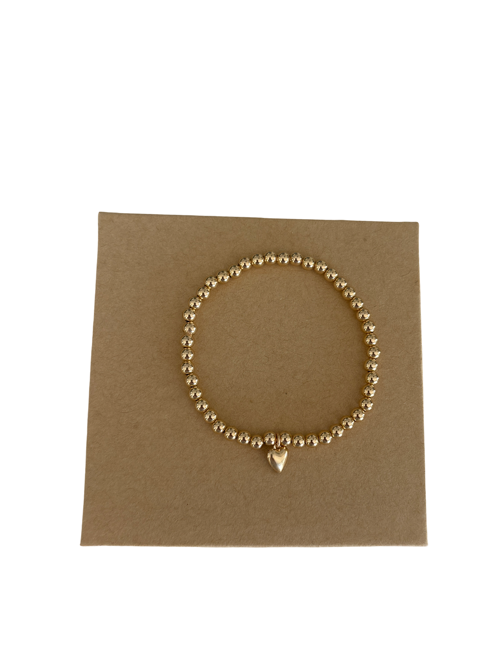 Timeless 4mm Gold with Gold Heart Charm