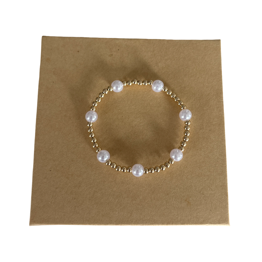 Timeless 3mm Gold with 6mm Pearl Accent