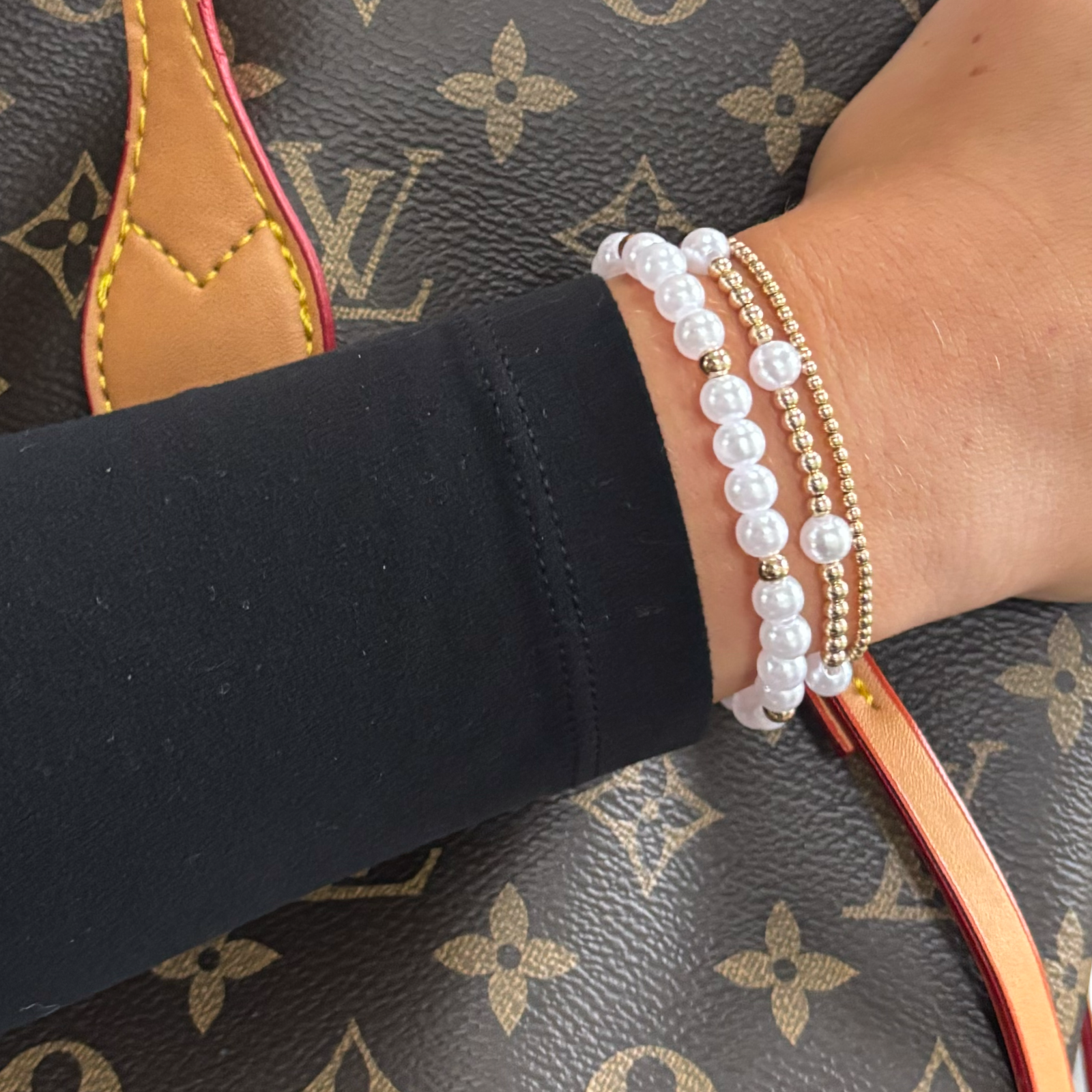 Timeless 3mm Gold with 6mm Pearl Accent