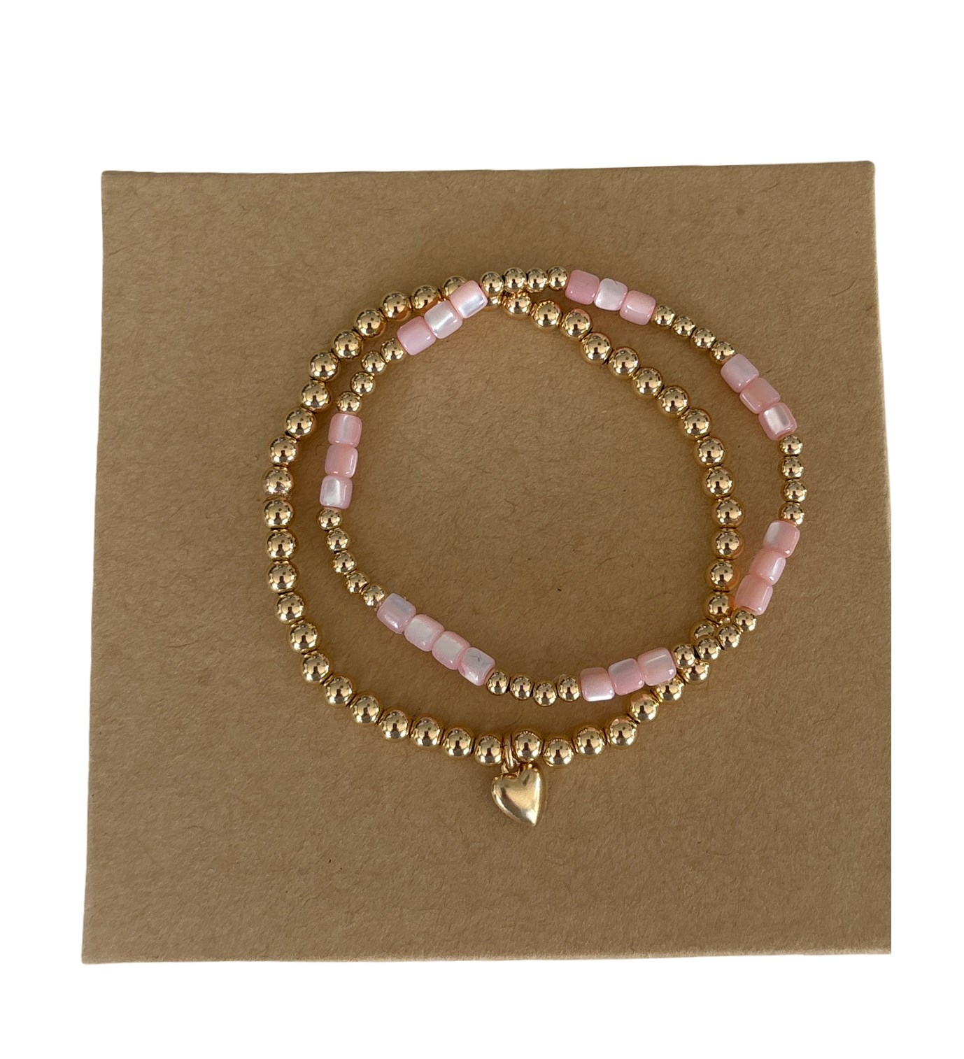Minimalist  3mm Cotton Candy Cylinder beads with 3mm Gold Accent
