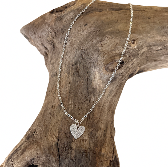 Minimalist 16"-18" Adjustable Sterling Silver Heart Necklace