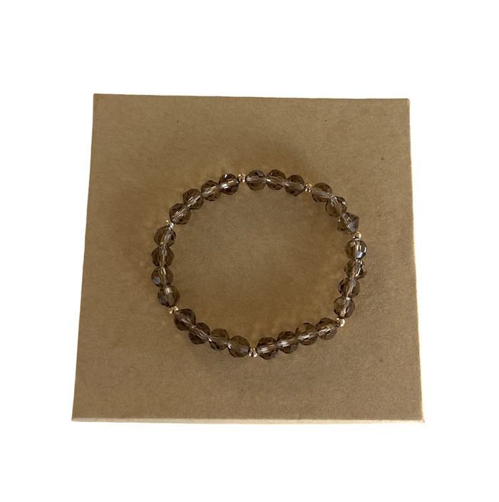 Minimalist 6mm Coco Crystal beads with 3mm Gold Accent